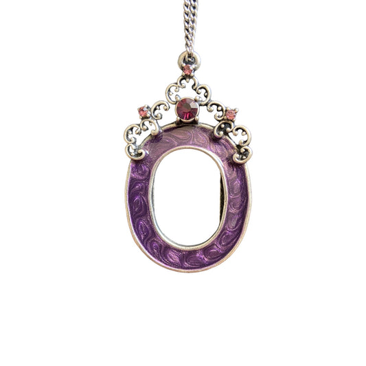 One-of-one | purple frame ( slide in photo in the back ) Stainless Steel  necklace