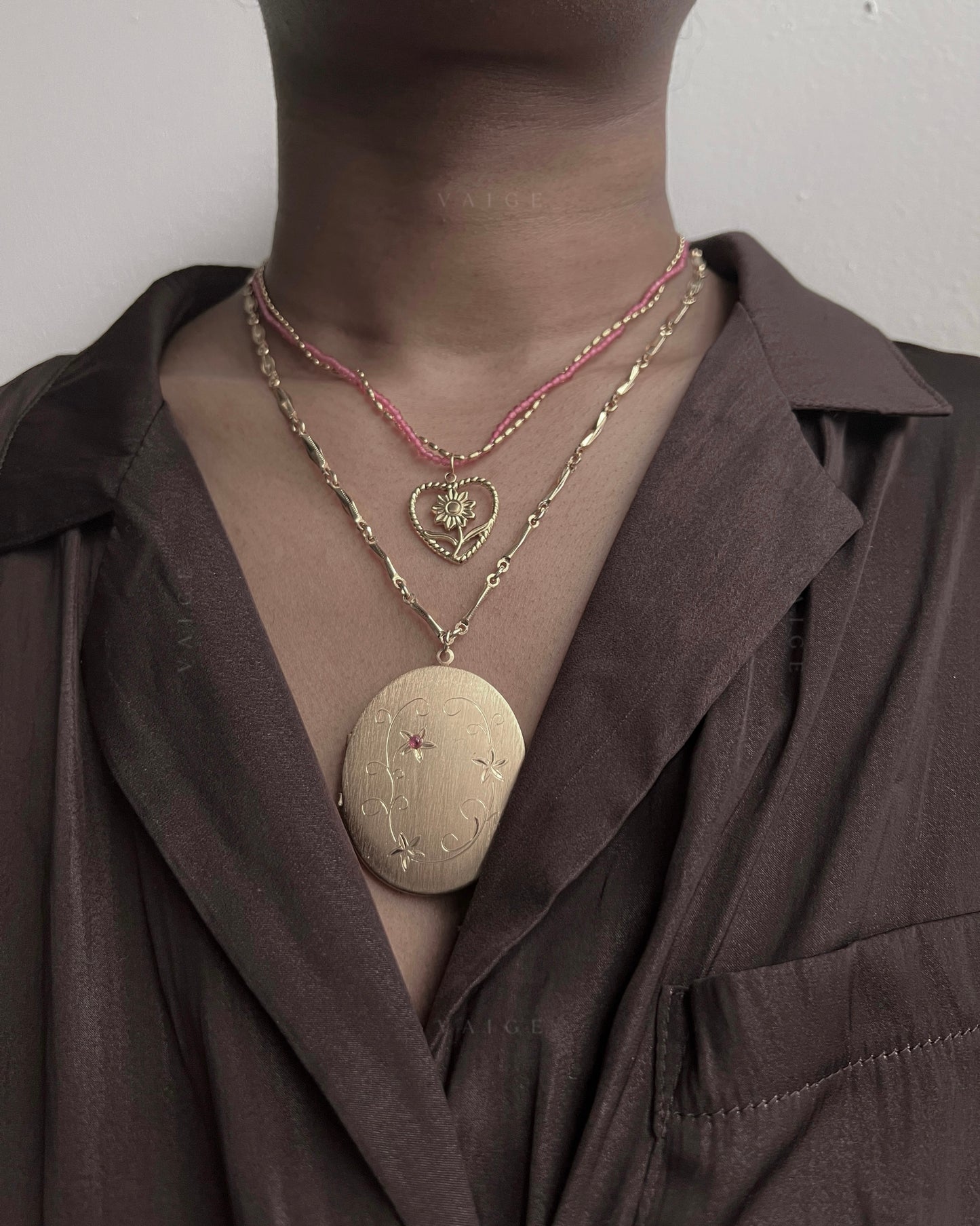 Noémie Heart Flower Necklace