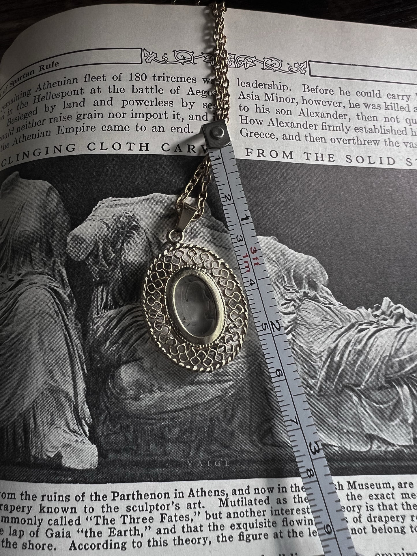 VAIGE One of One |  Vintage Intaglio Cameo Lady Gold Necklace