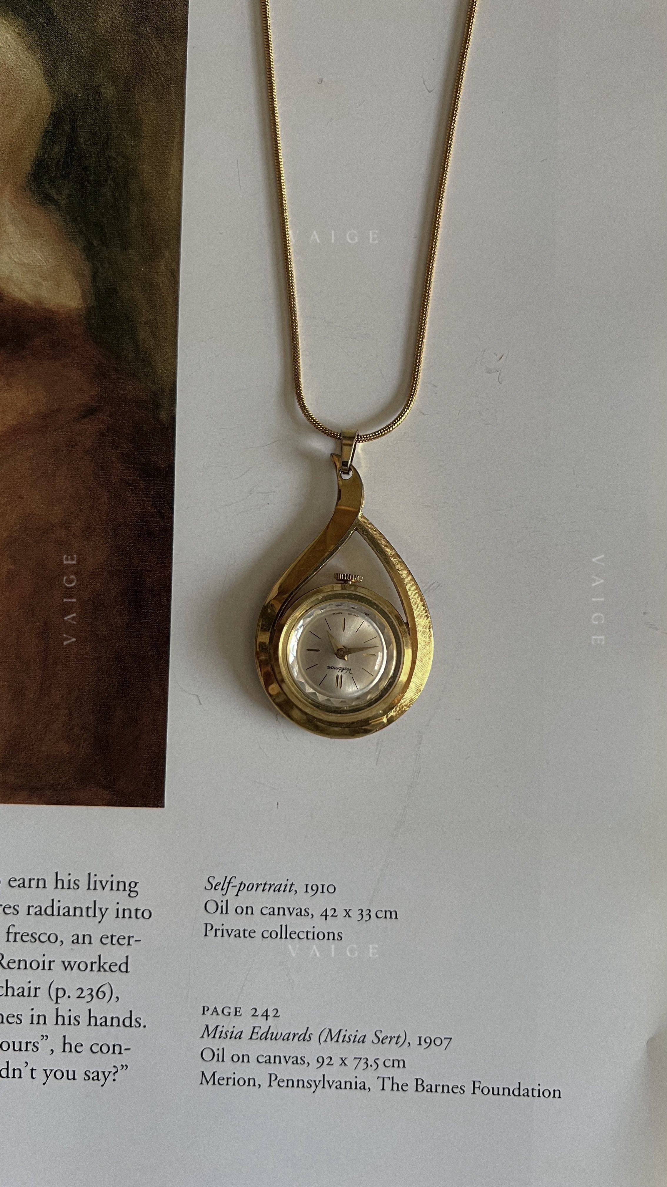 Vintage Waldman pocket watch necklace