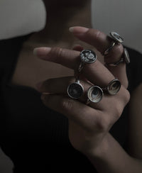 Silver Eye adjustable ring • handmade