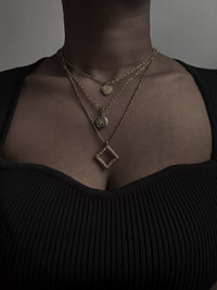 Vintage square gold necklace