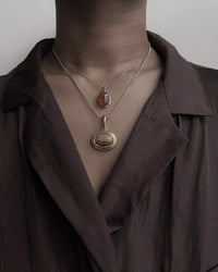 One Of One | vintage tigers eye stone scarab engraved necklace