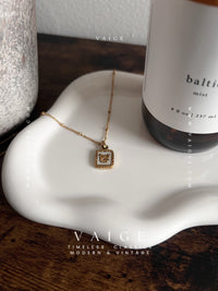 VAIGE Butterfly Shell Pendant Necklace Stainless Steel Gold