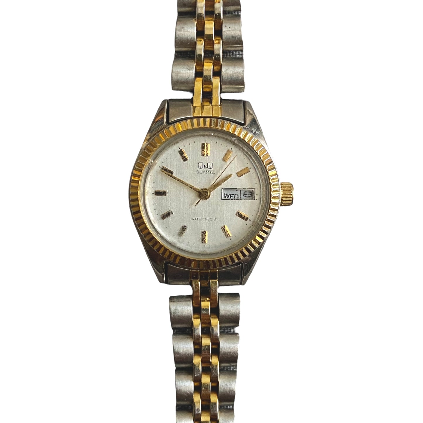 One-of-one | Q&Q quartz water resistant gold & silver Watch