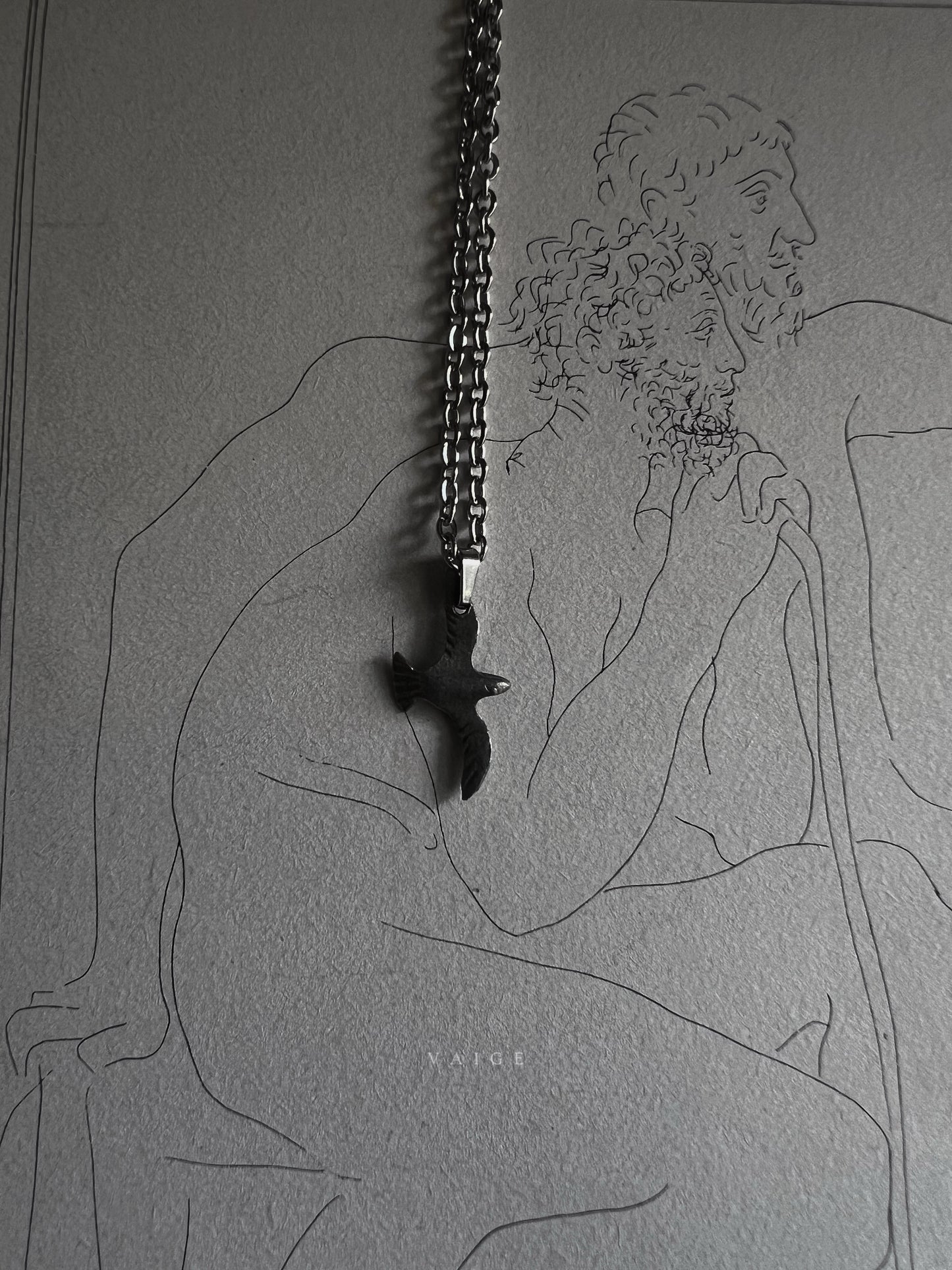 VAIGE One of One |  Vintage Bird Silver Necklace