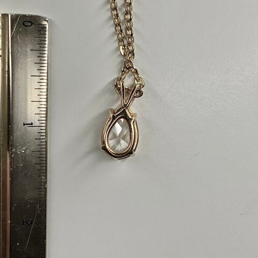 gold zircon   pendant necklace • 16-18in — Vintage Collection • only 1 available • View all photos; item is thrifted/vintage and may show flaws.