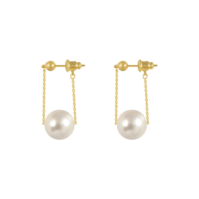 VAIGE Elegant Simulated Pearl Dangle Earrings – Classic Copper Alloy Accessories for Parties and Special Occasions