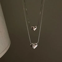 VAIGE Vintage Heart Pendant Necklace - Elegant Link Chain, Allergy-Free Metal Jewelry for Parties and Special Occasions