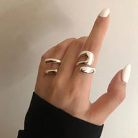 VAIGE Minimalist Silver Geometric Hollow Rings for Fashionable Occasions - Stylish Cubic Zirconia Jewelry Gifts