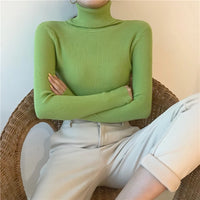 VAIGE Soft Warm Knitted Ribbed Turtleneck Pullover Sweater - Thick Long Sleeve Slim Jumper in Acrylic and Cotton Blend