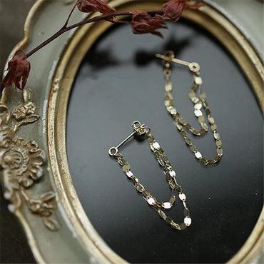 925 Sterling  Chain Tassel Earrings