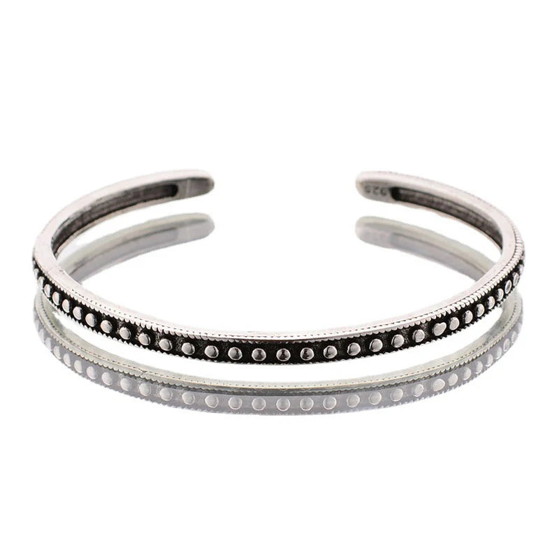 VAIGE Handmade Silver Geometric Bracelet with Cubic Zirconia - Unique Birthday Jewelry Gift