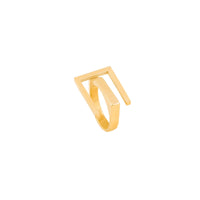 VAIGE Bold Geometric Titanium Steel Rings in Gold Color - Exaggerated Neo-Gothic Fashion Jewelry