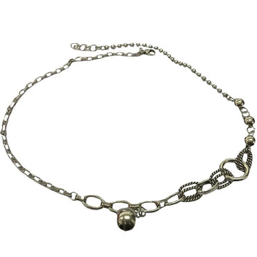 VAIGE Elegant Multi-Chain Pearl & Bead Lariat Necklace in Silver