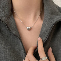 VAIGE Vintage Heart Pendant Necklace - Elegant Link Chain, Allergy-Free Metal Jewelry for Parties and Special Occasions