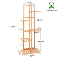 VAIGE Bamboo 5-Tier Plant Stand Rack - Multi-Purpose Flower Pot Holder Shelf for Indoor & Outdoor Display