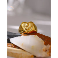 VAIGE Luxe Amalia Gold-Plated Cherub Angel Ring in Radiant Silver