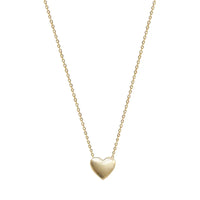 VAIGE 925 Sterling Silver Glossy Heart Pendant Necklace with 14K Gold Plating for Elegant Occasions