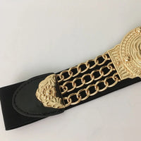 VAIGE Elegant Floral Gold Chain Waist Belt