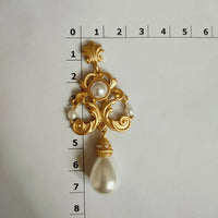 VAIGE Vintage Elegance Gold & Pearl Chandelier Earrings