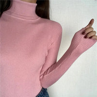 VAIGE Soft Warm Knitted Ribbed Turtleneck Pullover Sweater - Thick Long Sleeve Slim Jumper in Acrylic and Cotton Blend