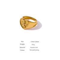 VAIGE Luxe Amalia Gold-Plated Cherub Angel Ring in Radiant Silver