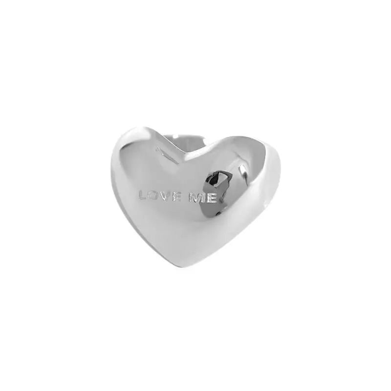 VAIGE Elegant Silver Heart Ring with Cubic Zirconia - Trendy Smooth Love Jewelry for Parties and Special Occasions