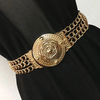 VAIGE Elegant Floral Gold Chain Waist Belt