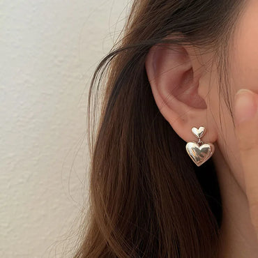 VAIGE Charming Silver Heart Drop Earrings