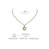 VAIGE Stainless Steel Natural Pearl Pendant Necklace with 18K Gold Plated Chain