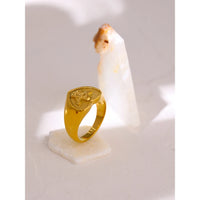 VAIGE Luxe Amalia Gold-Plated Cherub Angel Ring in Radiant Silver