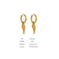 VAIGE Golden Stainless Steel Geometric Huggie Hoop Earrings with Cubic Zirconia - Unique Trendy Design for Gala Occasions