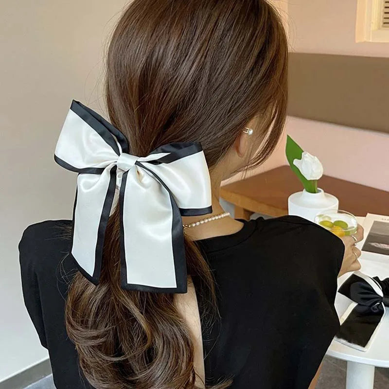 Violet Black and White Hair Bows
