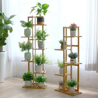 VAIGE Bamboo 5-Tier Plant Stand Rack - Multi-Purpose Flower Pot Holder Shelf for Indoor & Outdoor Display