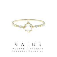 VAIGE Classic Transparent Moonstone Ring in 925 Sterling Silver