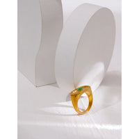 VAIGE Radiant Green Opal & Gold-Plated Stainless Steel Ring