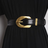 VAIGE Classic Vintage Leather Belt with Metal Pin Buckle - Brown and Black Options Available