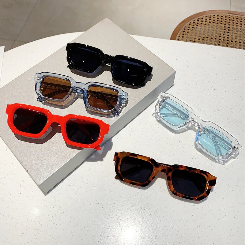 VAIGE Colorful Vintage Rectangle Sunglasses - Stylish Multi-Colored UV400 Shades