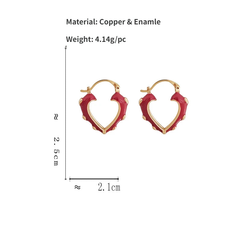 VAIGE Charming Red Heart Drop Earrings