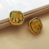 VAIGE Retro Floral Resin Stud Earrings