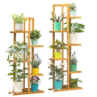 VAIGE Bamboo 5-Tier Plant Stand Rack - Multi-Purpose Flower Pot Holder Shelf for Indoor & Outdoor Display