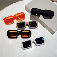 VAIGE Retro Rectangle Sunglasses - Stylish UV400 Shades in Multi-colored and Gold Options