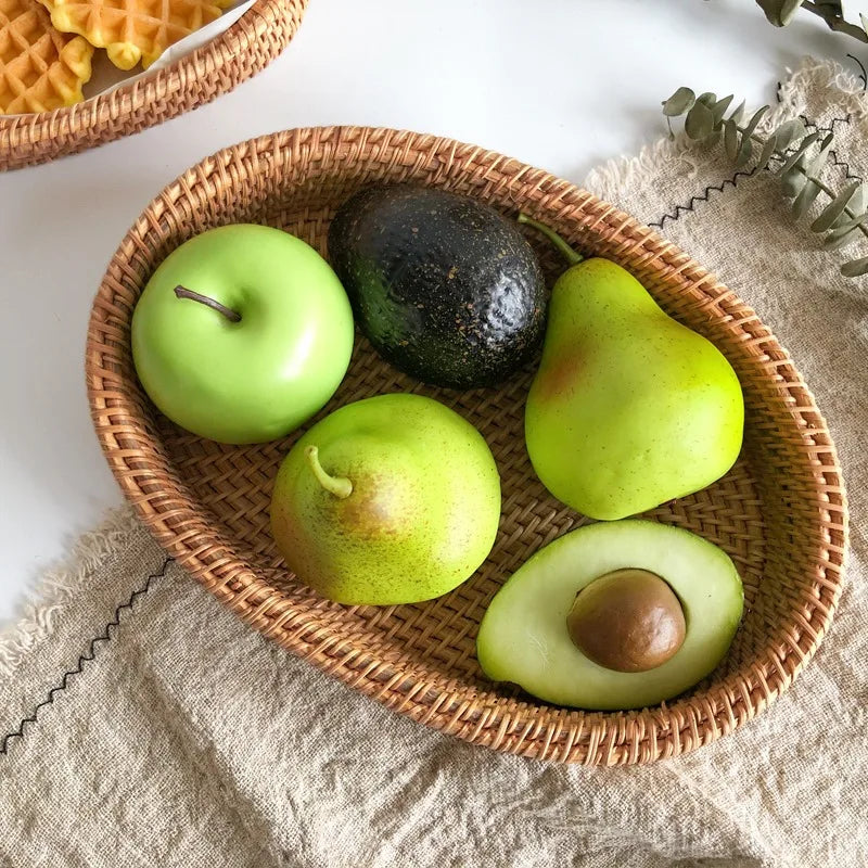 VAIGE Handwoven Eco-Friendly Rattan Wicker Storage Basket for Fruits, Snacks, and Picnics - Versatile Kitchen Supplies and Home Organizer