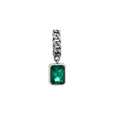 VAIGE Elegant Silver & Green Zircon Huggie Earrings