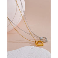 VAIGE Luxurious Gold-Plated Hollow Heart Necklace in Silver