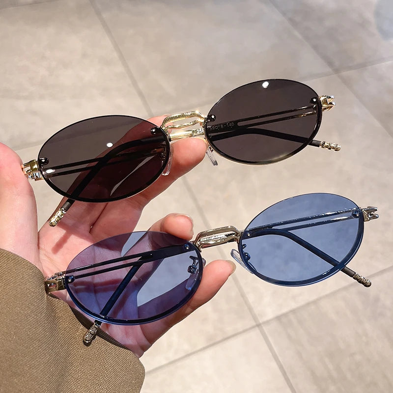 VAIGE Retro Chic Multi-Color Oval Frame Sunglasses