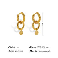 VAIGE Vintage Gothic 18K Gold-Plated Stainless Steel Waterproof Drop Earrings with Unique Geometric Design