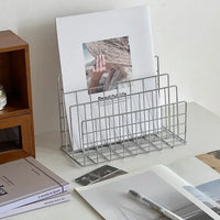 VAIGE Minimalist Iron Multi-functional Desktop Organizer and Bookshelf Storage Rack