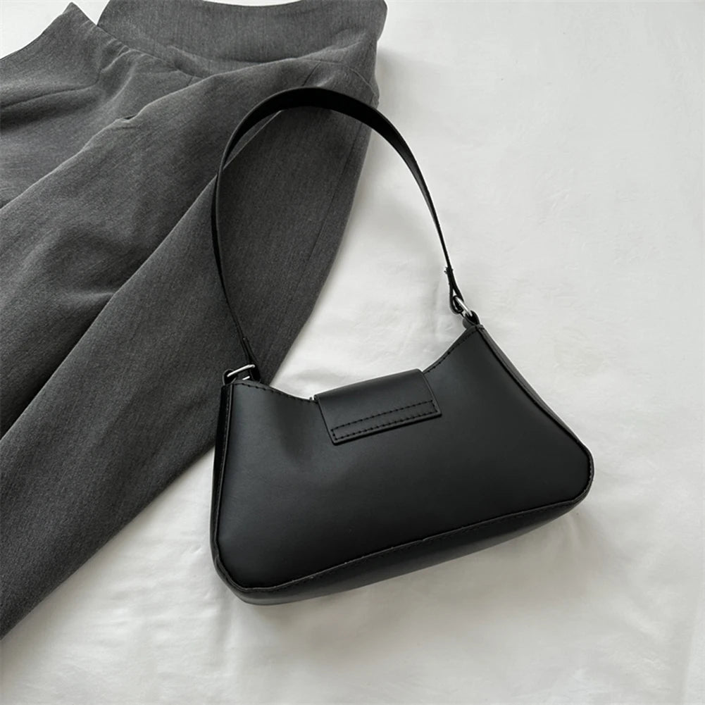 VAIGE Retro-Inspired Vegan Leather Shoulder Bags - Chic Small Purse in Classic Black and Cream